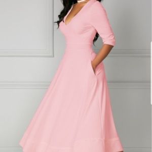 Pink 3/4 sleeve dress sz xxl NEW